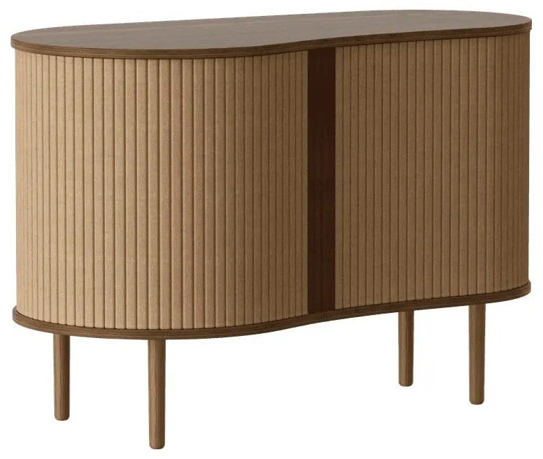 Cassettiera marrone/marrone chiaro con effetto rovere con ante scorrevoli 100x67x50 cm Audacious – UMAGE