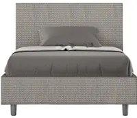 Letto una piazza e mezza contenitore imbottito 120x200 tessuto Labirinto 2 grigio Adele