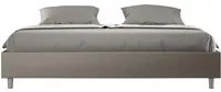 Letto Matrimoniale Extra Large Sommier 200x210 cm con Rete e Contenitore Azelia Cappuccino