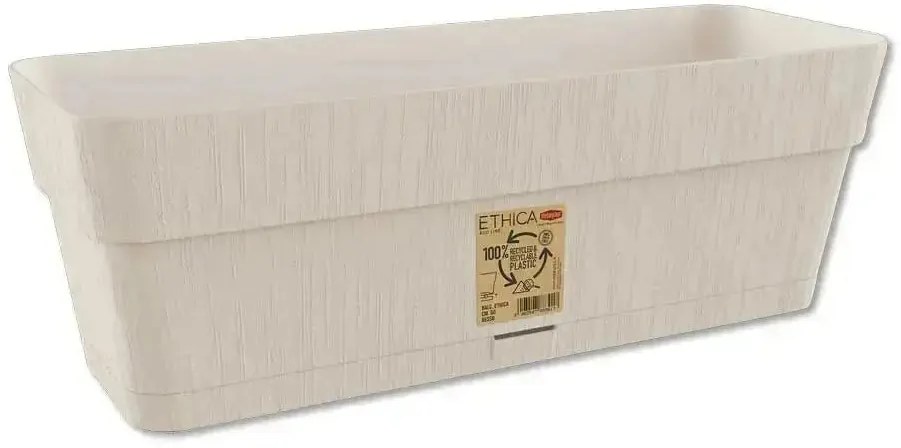 Fioriera Ecologica da Balcone con Riserva d'Acqua, Beige gesso / 30 CM