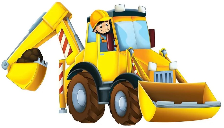 Carta da parati autoadesiva – Escavatore per bambini