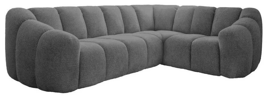 Divano angolare grigio (con penisola a destra/a L) Shell – Miuform