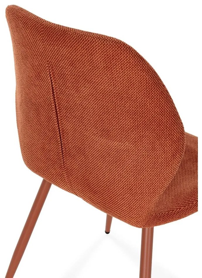 Sedie da pranzo in set color terracotta in imbottito 4 pz Ansu – Marckeric