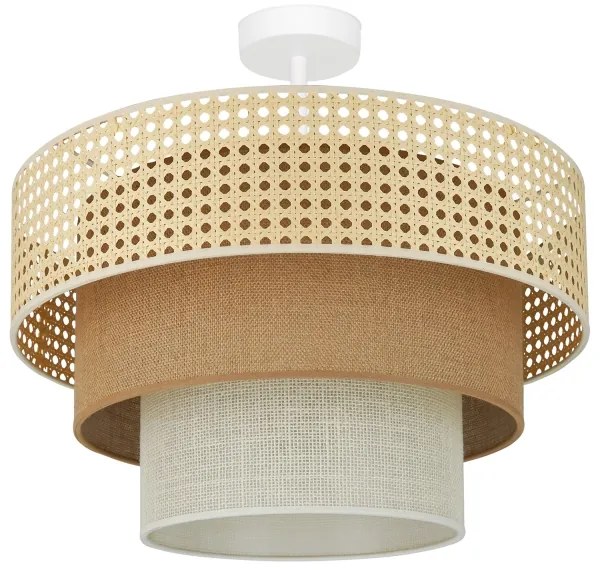 Brilagi - Lampadario CEDAR LUNETA 1xE27/15W/230V Ø45 rattan marrone crema