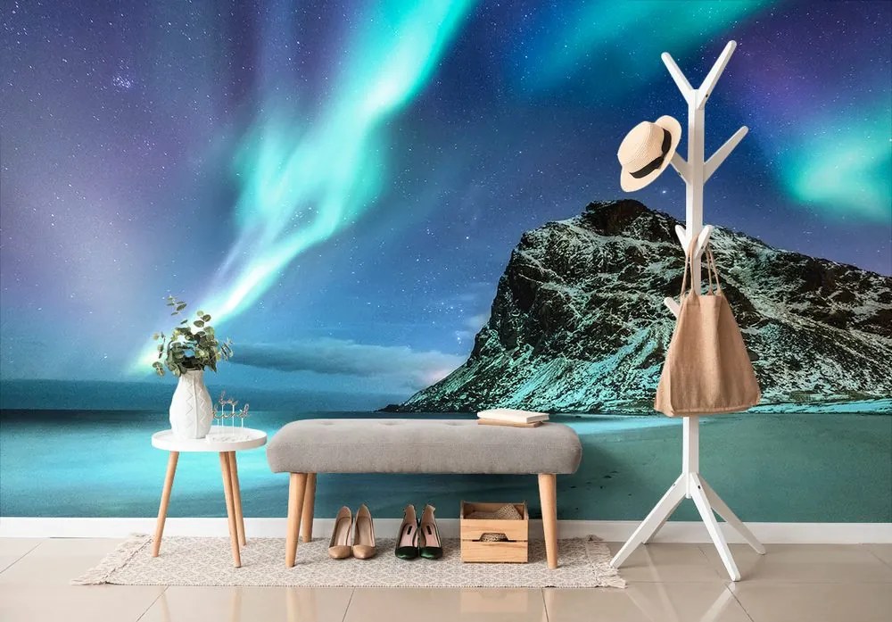 Carta da parati autoadesiva – Aurora boreale in Norvegia