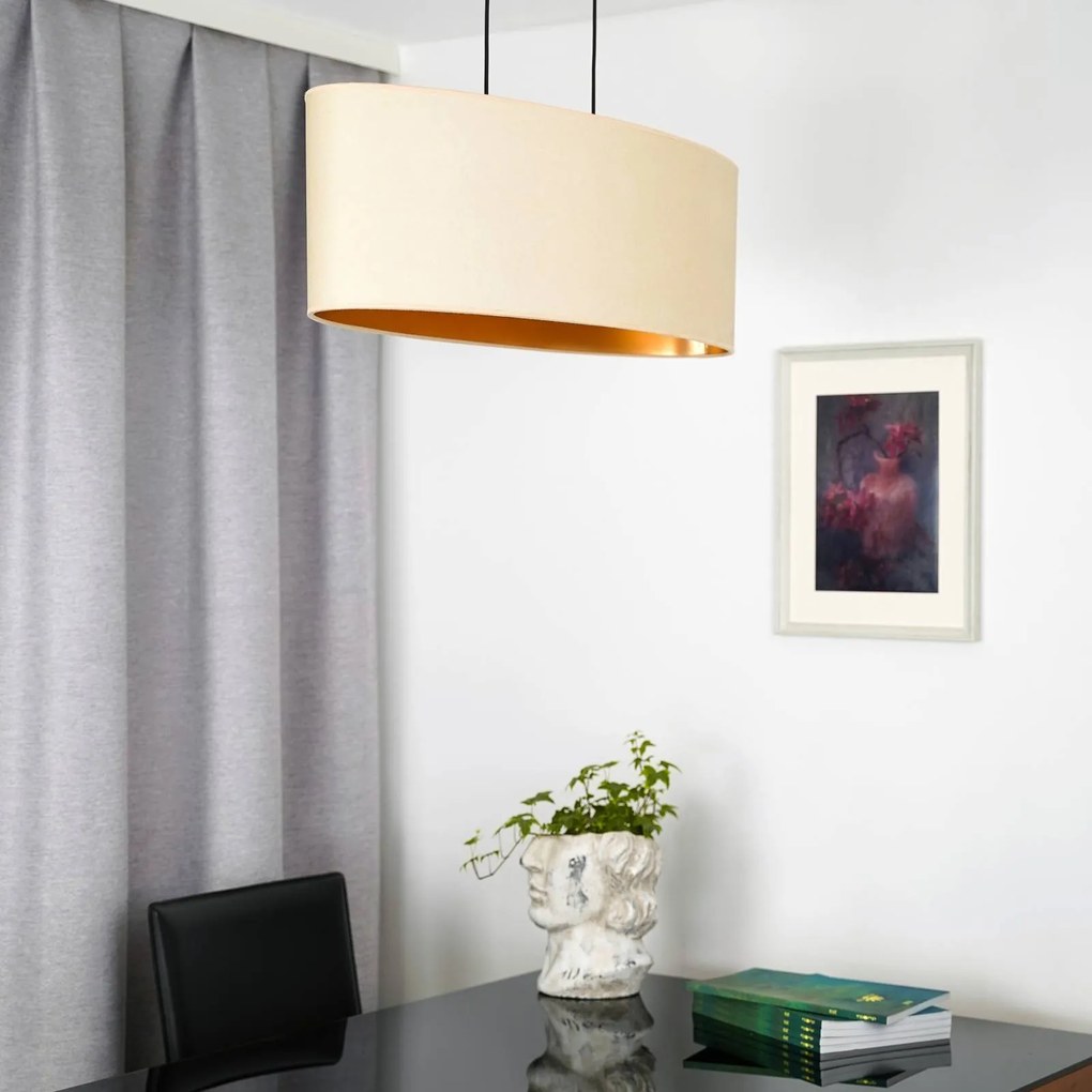 Lampada a sospensione Envostar Idun beige chiaro 80 cm materiale naturale