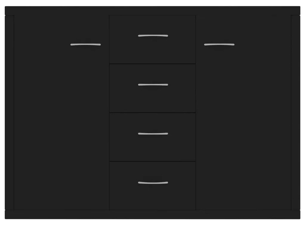 Credenza Nera 88x30x65 cm in Legno Multistrato