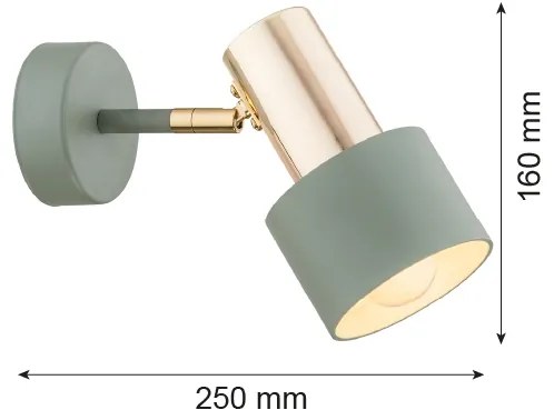 Argon 4315 - Faretto da muro DORIA 1xE27/15W/230V verde/ottone