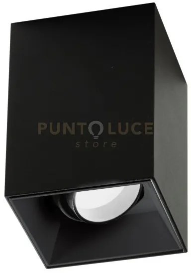 Gfa1231- faretto orientabile nero 1 luce attacco gu10 quadrata l.8,...