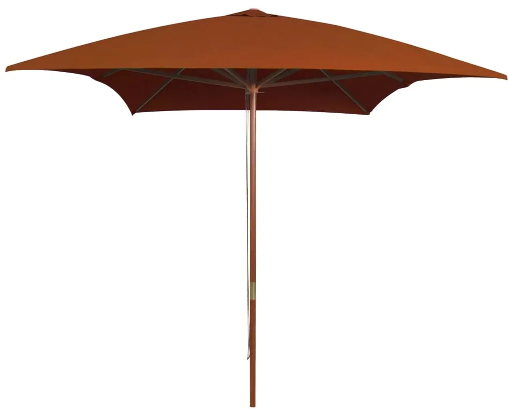 Ombrellone Da Giardino Con Palo İn Legno Terracotta 200x300 Cm /