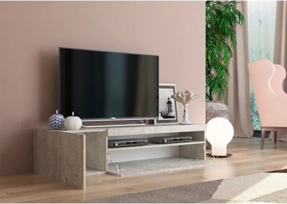 Mobile Porta TV Basso 155x40x36 Con Vano Decoder Cemento Daiquiri