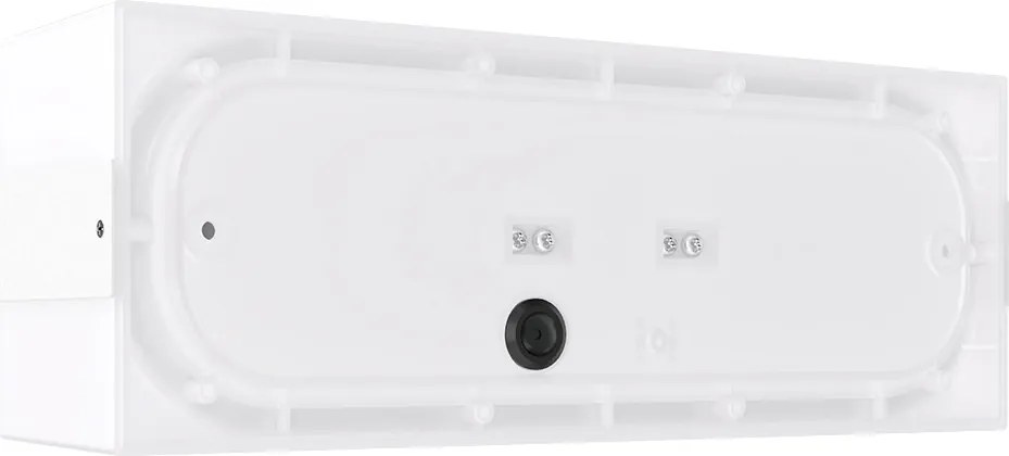 Applique 2xE27 a Luce Diffusa IP65 con fascia Bianca Inox - Serie Glow