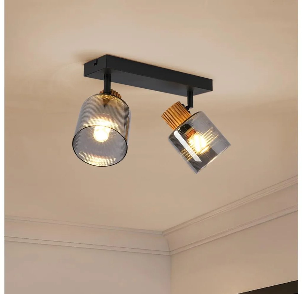 Brilagi - Faretto HYGGE 2xE14/15W/230V nero/fumé