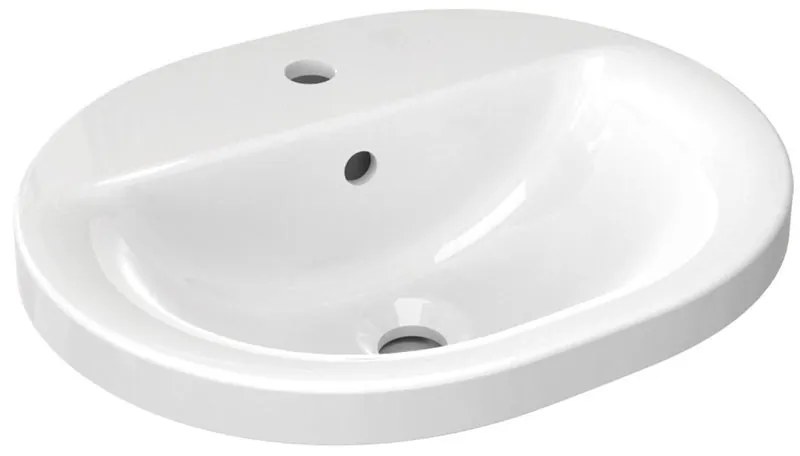 Lavabo da appoggio Connect rettangolare in ceramica bianco