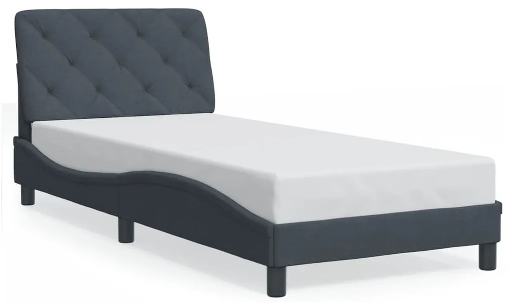 Giroletto Con Luci Led Grigio Scuro 90x190 Cm İn Velluto /