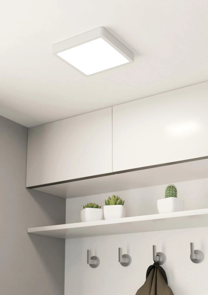 Plafoniera Moderna Fueva 5 Acciaio Bianco Led Integrato 17W 3000K Ip44