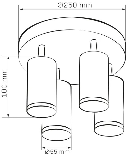 LED RGBW dimmerabile faretto da bagno TURYN 4x GU10/4,8W/230V IP44 bianco