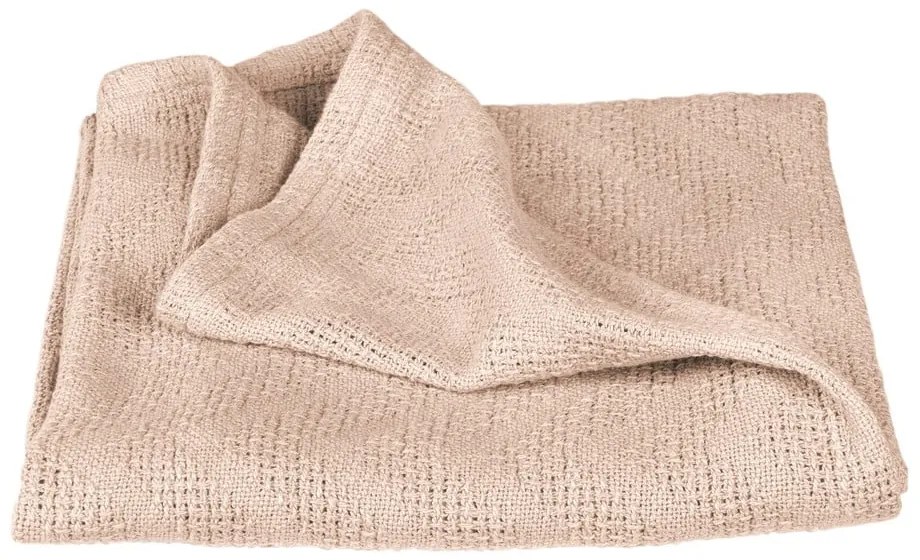 Coperta per bambini beige in cotone lavorata a maglia 80x80 cm Frosty Almond – Roba