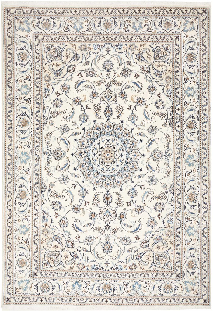 Nain Tappeto persiano 210 x 300 Blu (Iran) Annodato A Mano