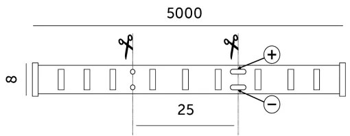 Striscia LED LED/50W/12V 5 m 6500K IP65