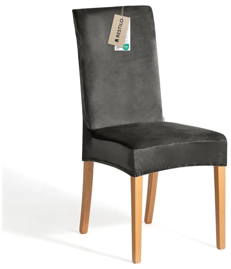 Set di coprisedia grigi con rivestimento elastico per sedie 4 pz 48 cm Sento – Restilo