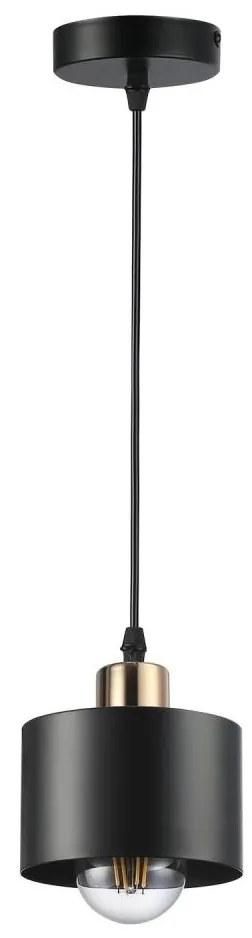 Lampadario a sospensione con filo 1xE27/35W/230V diametro 12 cm nero/oro