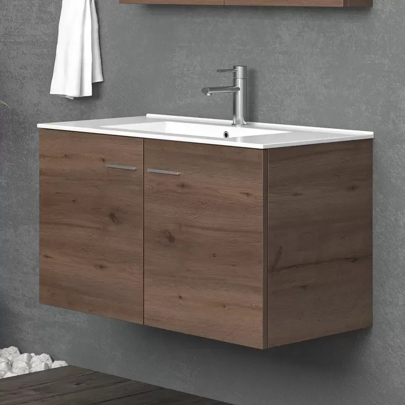 Mobile bagno sospeso da 90cm con 2 ante BT-90 - KAMALU