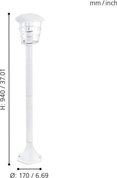 Eglo 18799 - Lampada da esterno ALORIA 1xE27/60W/230V IP44 bianca