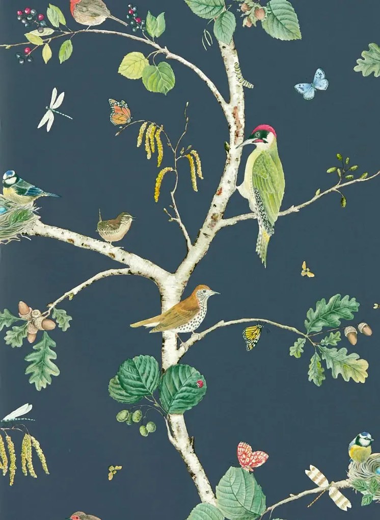 Sanderson Tapete Woodland Chorus - Charcoal