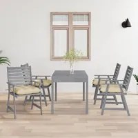 Sedie Pranzo per Esterni con Cuscini 4 pz Legno Massello Acacia cod mxl 8606