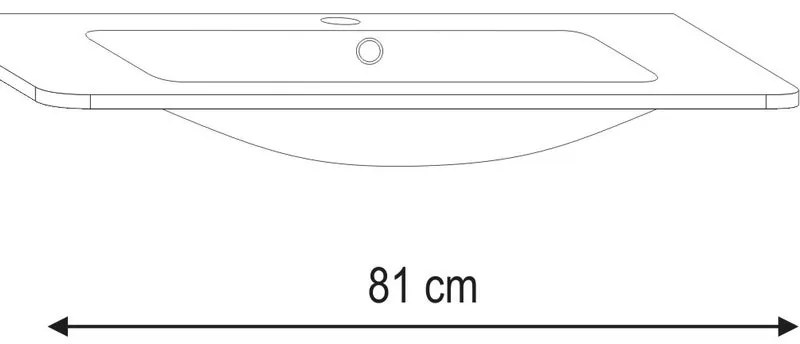 Lavabo da appoggio   rettangolare in resina L 81 x P 46 x H 14.5 cm bianco