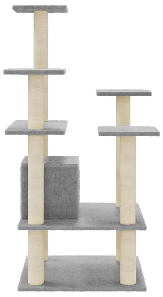 Albero per gatti con tiragraffi in sisal grigio chiaro 110 cm