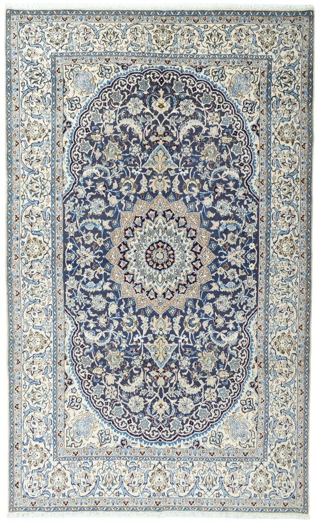 Nain Tappeto persiano 170 x 270 Blu (Iran) Annodato A Mano