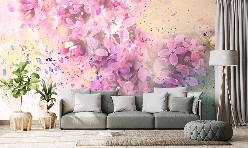 Carta da parati – Ramo di fiori rosa