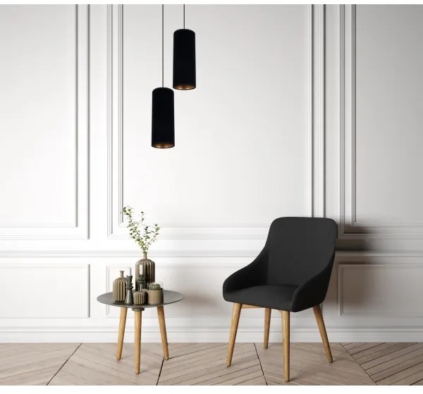 Lampadario a sospensione con filo AVALO 2xE27/60W/230V diametro 20 cm nero