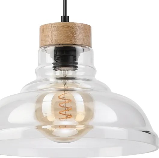 Lampadario a cavo SINGLE 1xE27/60W/230V Ø 28 cm rovere