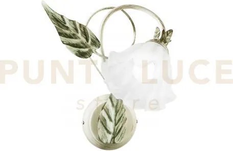 Applique a parete isotta avorio 1 luce attacco e14 16x28x35cm in me...