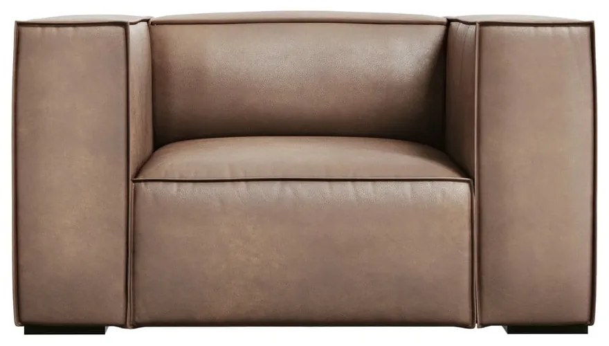 Poltrona in pelle marrone chiaro Madame - Windsor &amp; Co Sofas