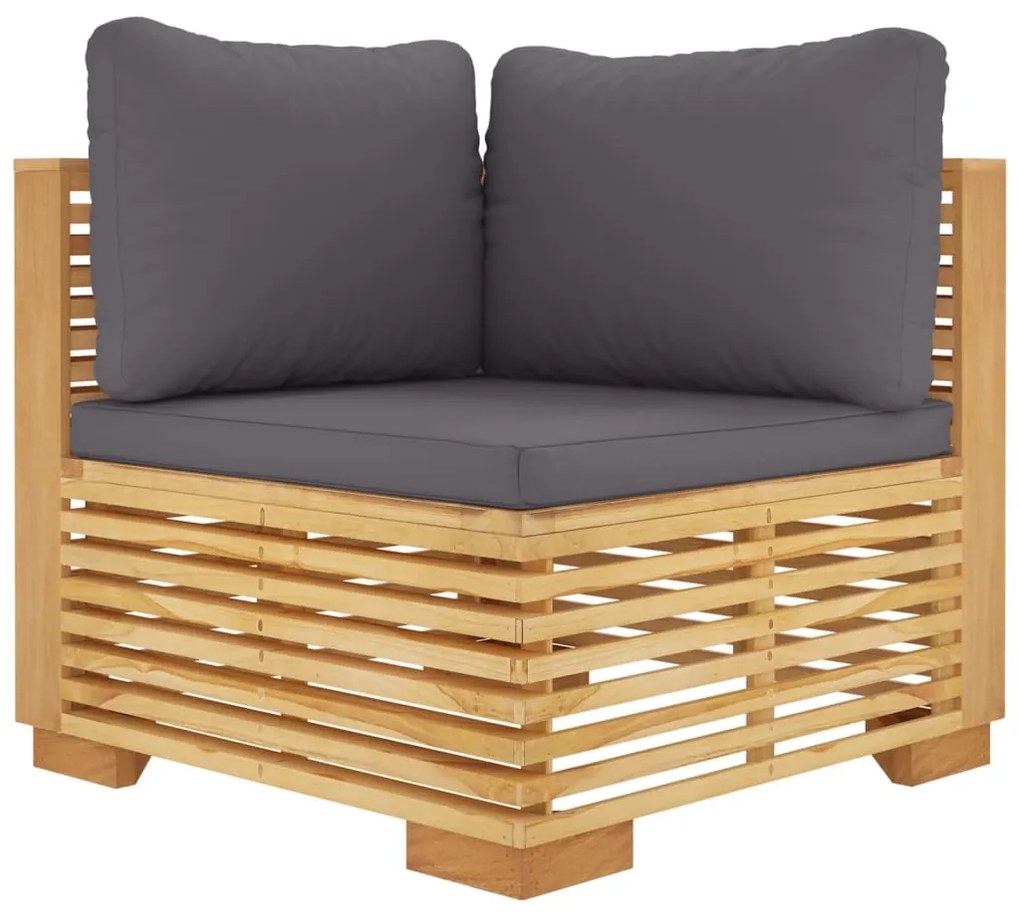 Set divani da giardino 12 pz con cuscini legno massello di teak