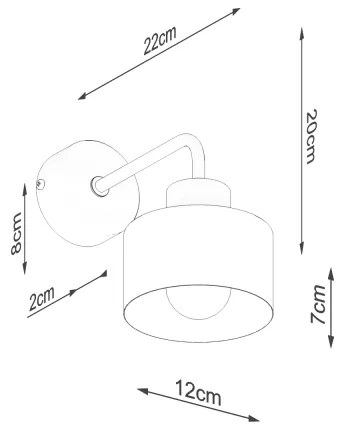 Sollux SL.1129 - Lampada da parete SAVAR 1xE27/60W/230V nera