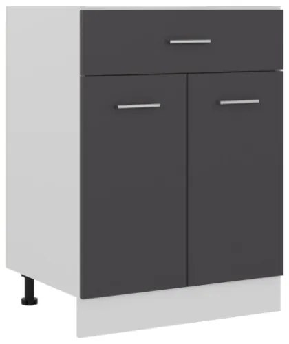 Armadio con Cassetto Grigio 60x46x81,5 cm in Truciolato