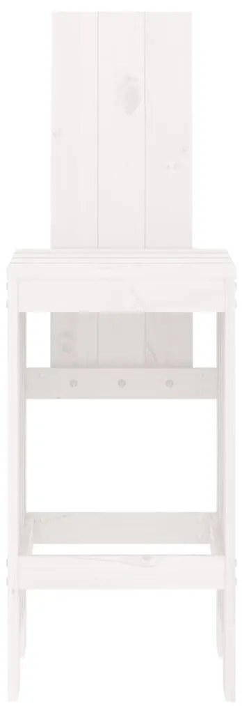 Sgabelli da bar 2pz bianchi 40x42x120 cm legno massello pino