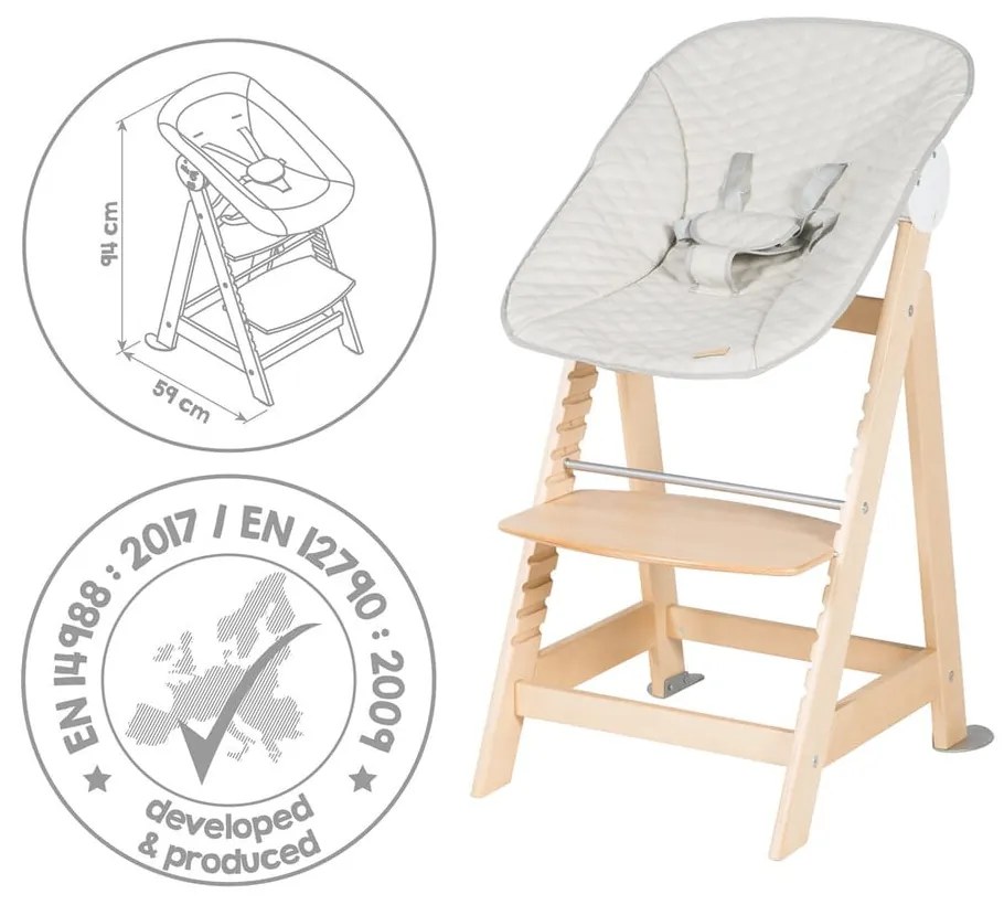 Seggiolone beige/di colore naturale Born Up 2in1 Luxe – Roba