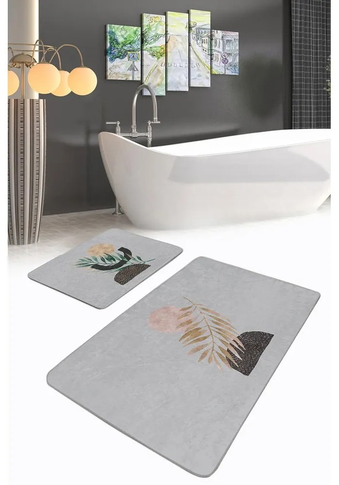 Tappetini da bagno grigi in set da 2 100x60 cm - Minimalist Home World