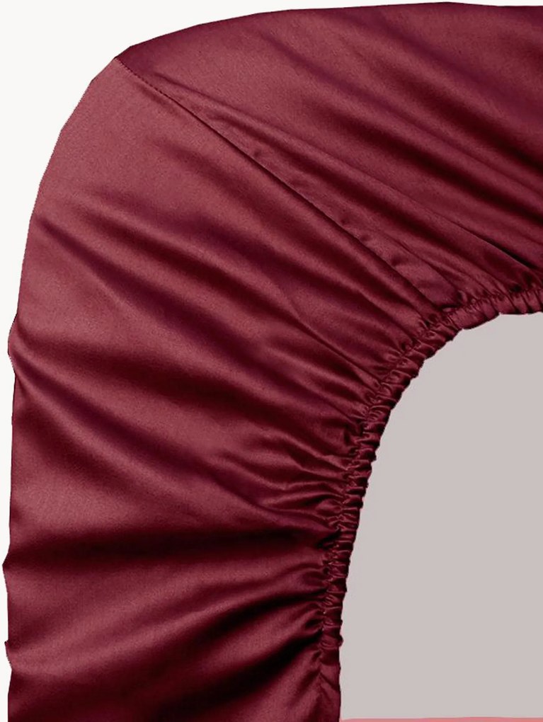 Lenzuolo con angoli boxspring in raso di cotone Ava, alt. 40 cm