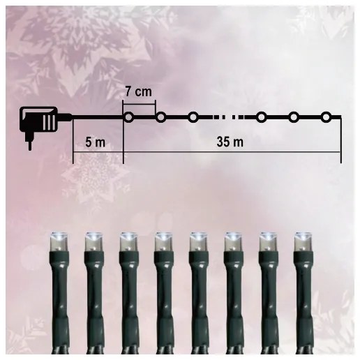 Catena LED da esterno natalizia 500xLED 35m IP44 bianco freddo