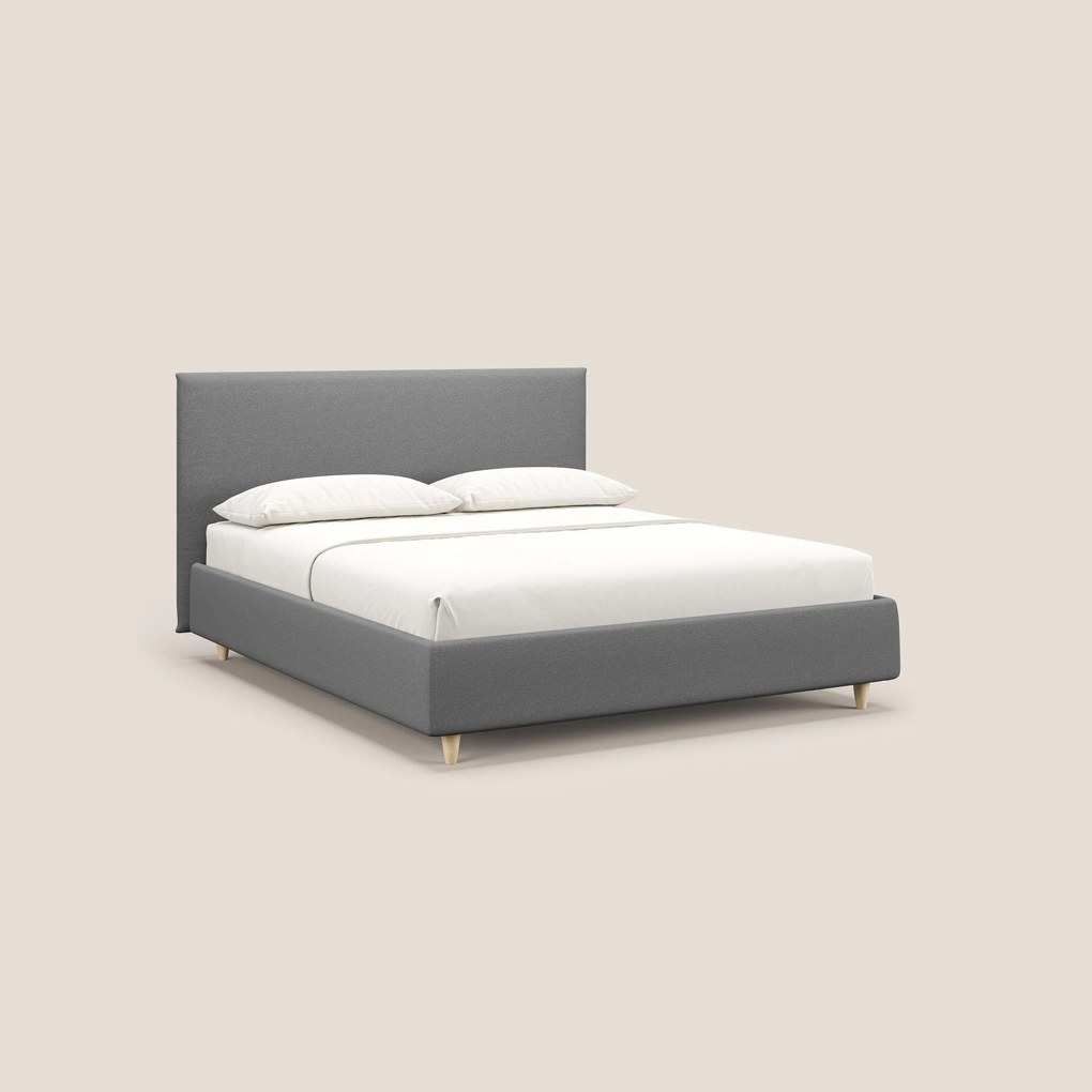 Teresa letto contenitore e sfoderabile in tessuto misto cotone impermeabile T13 grigio