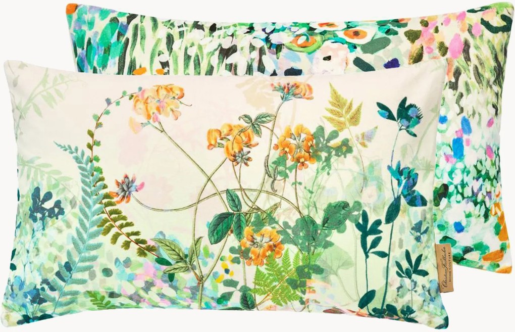 Copricuscino reversibile in velluto di cotone Spring Breeze