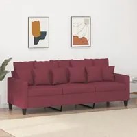 Divano a 3 Posti Rosso Vino 180 cm in Tessutocod mxl 107428