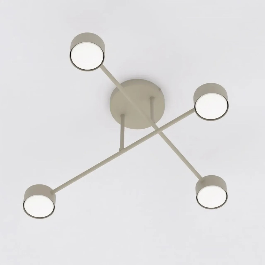 Plafoniera da soffitto HALO 4 in acciaio 4xGX53 - Mokka o Burgundy